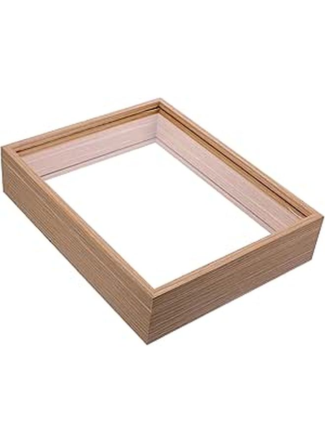 DIY Dried Flower Display Frame Shadow Box Wall Mounted Natural Wood Brown - Image 1