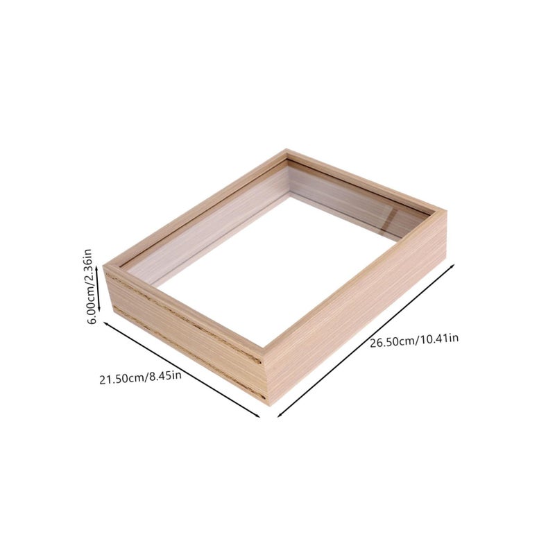 DIY Dried Flower Display Frame Shadow Box Wall Mounted Natural Wood Brown - Image 3