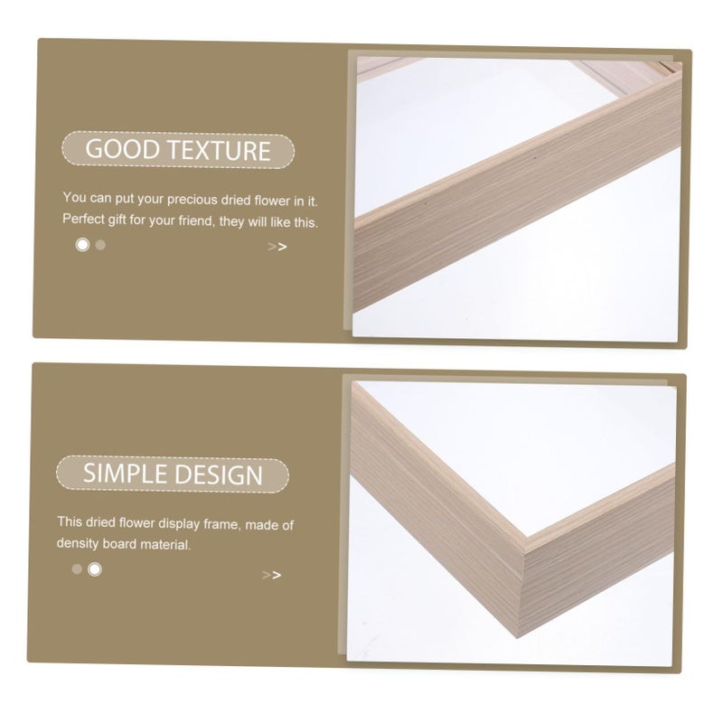 DIY Dried Flower Display Frame Shadow Box Wall Mounted Natural Wood Brown - Image 5