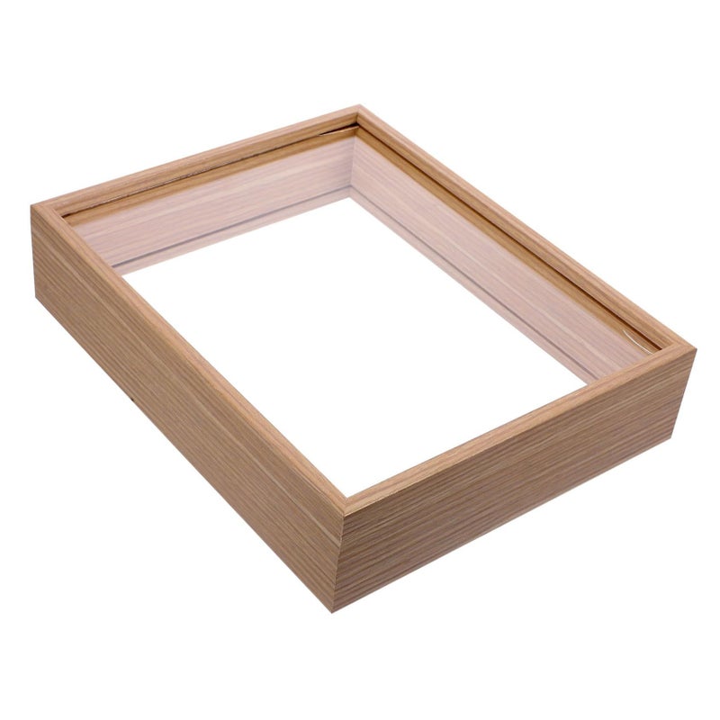 DIY Dried Flower Display Frame Shadow Box Wall Mounted Natural Wood Brown - Image 2