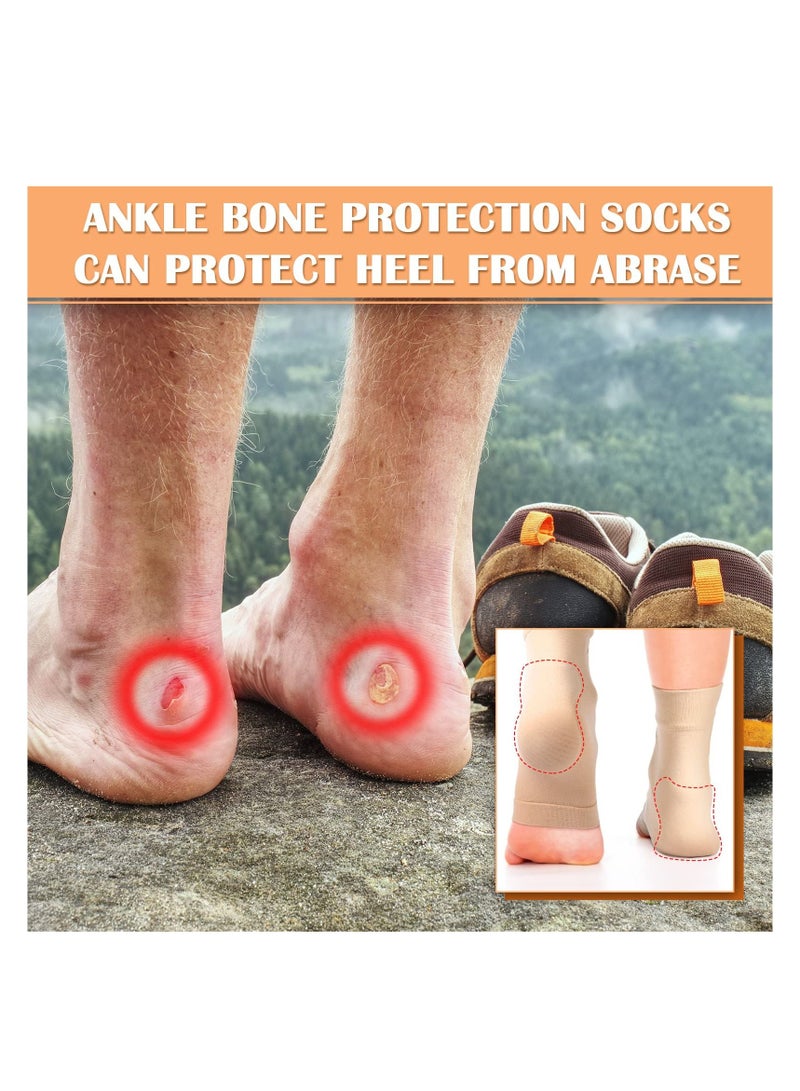 Heel Gel Socks, 2 Pairs Ankle Protector Socks for Lace Bite Protection Front of Foot Shin Achilles Tendon Protector, Compression Padded Sleeve - Image 5