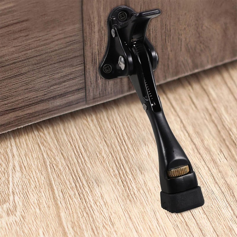 Heavy Duty Adjustable Zinc Alloy Floor Door Stopper 2 Pack Black for Office Commercial Use - Image 5