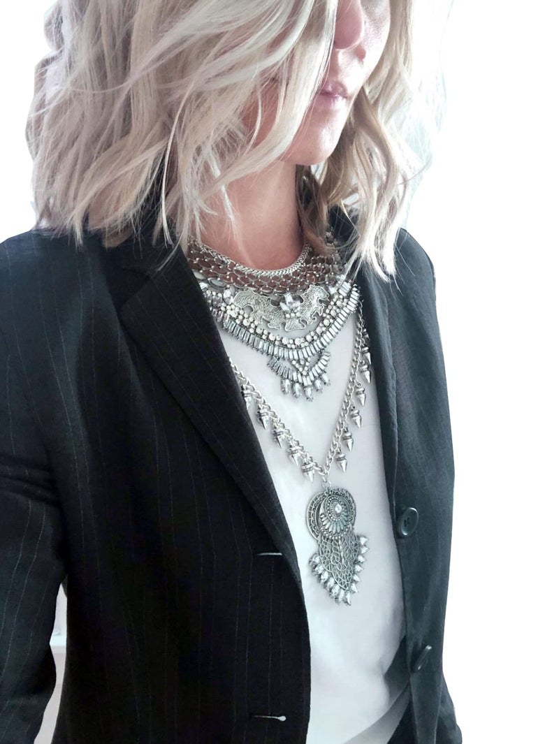 CCBFY Long Tassel Chunky Boho Coin Statement Necklace For Women Style 1 - Image 4
