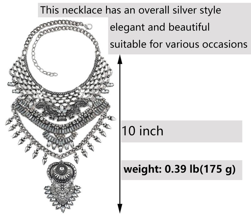 CCBFY Long Tassel Chunky Boho Coin Statement Necklace For Women Style 1 - Image 5