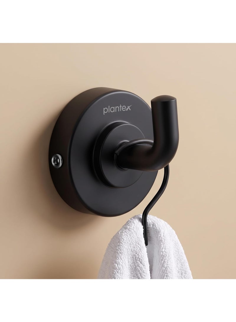 Plantex 304 Grade Stainless Steel Robe Hook/Cloth-Towel Hanger/Napkin Hanger/Bathroom Accessories - Daizy (Black) - Image 1