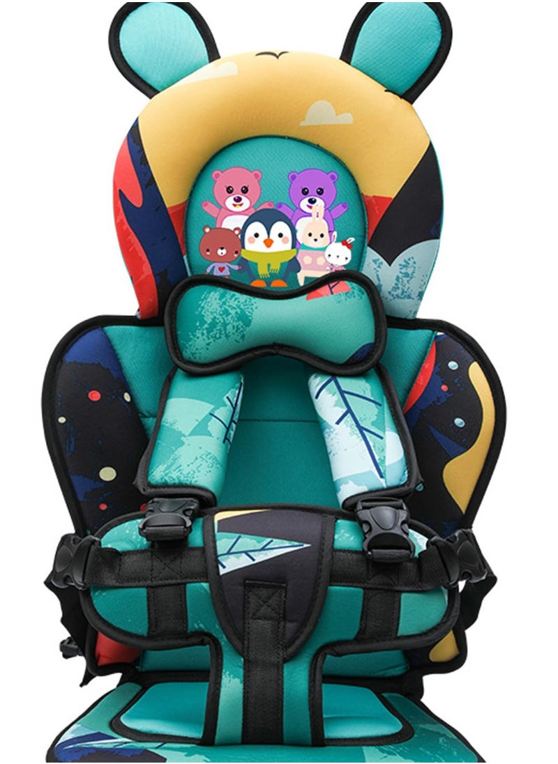 SYOSI Auto Child Safety Seat Car Portable Seat Belt,Foldable Kids Lightweight Travel Booster Car Seat for Car Protection,Travel Car Seat Accessories for Kids Toddler 0-12 (without cushion)  - Image 1