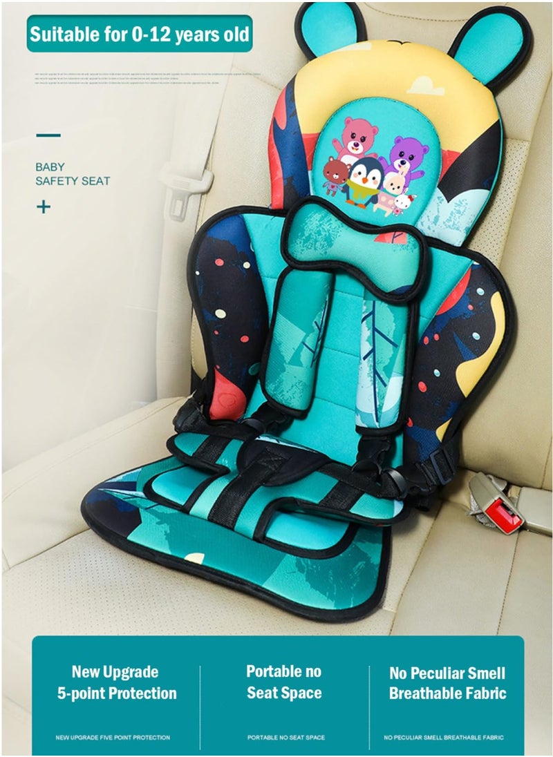 SYOSI Auto Child Safety Seat Car Portable Seat Belt,Foldable Kids Lightweight Travel Booster Car Seat for Car Protection,Travel Car Seat Accessories for Kids Toddler 0-12 (without cushion)  - Image 4