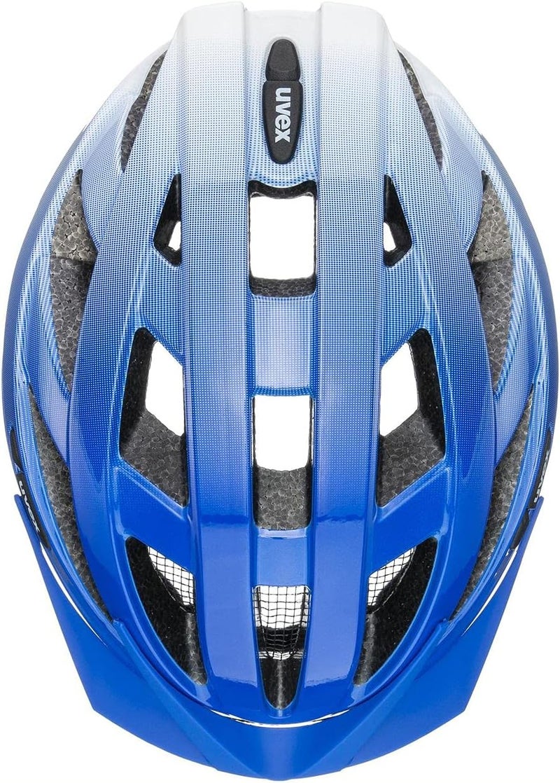 UVEX خوذة Uvex Air Wing - خوذة دراجة للبالغين - غلاف خفيف ومهوى - ملائمة قابلة للتعديل - كوبالت/أبيض - مقاس M/L 56-60 سم - Image 4