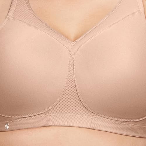 Glamorise Full Figure Plus Size MagicLift Seamless Sports Bra Wirefree #1006 Café - Image 2