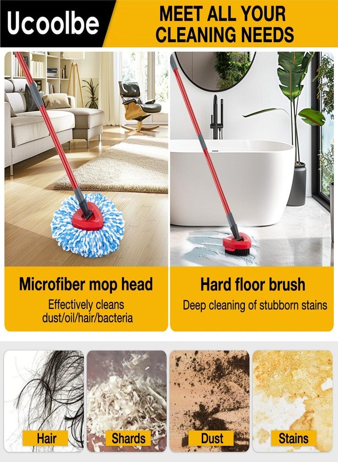 Ucoolbe Spin Mop Replacement Heads for Spin Triangle RinseClean 2-Tank System, 4 Pack Microfiber Mop Refill Heads (Include 4 Mop Heads +1 Mop Brush) - Image 5