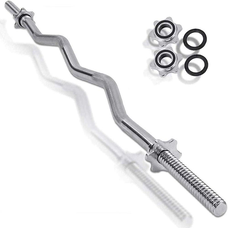 PRIME TAG Chrome Curl Barbell 47-Inch – Diamond Knurled Weight Bar with Ring Collars for Home Gym, Weightlifting & Strength Training - Image 3