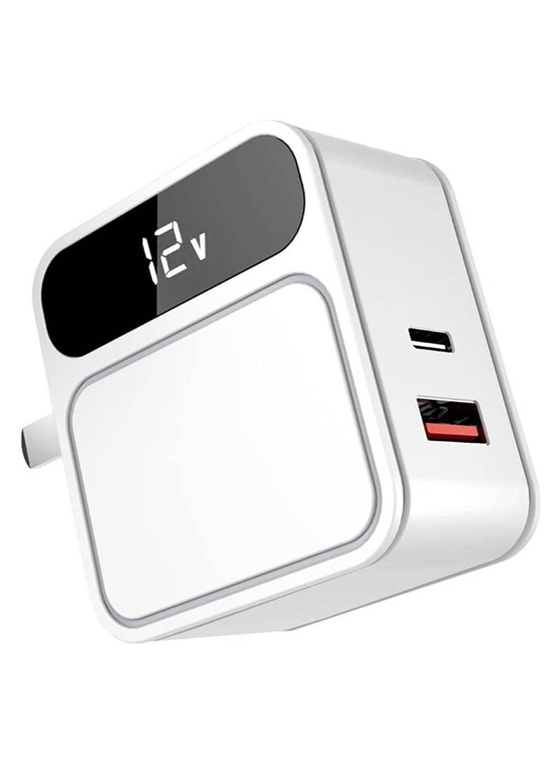 ASPOR A835 PDPlus QC FAST CHARGER EU PIN  Plus TYPE-C to TYPE-C PD CABLE - White - Image 1