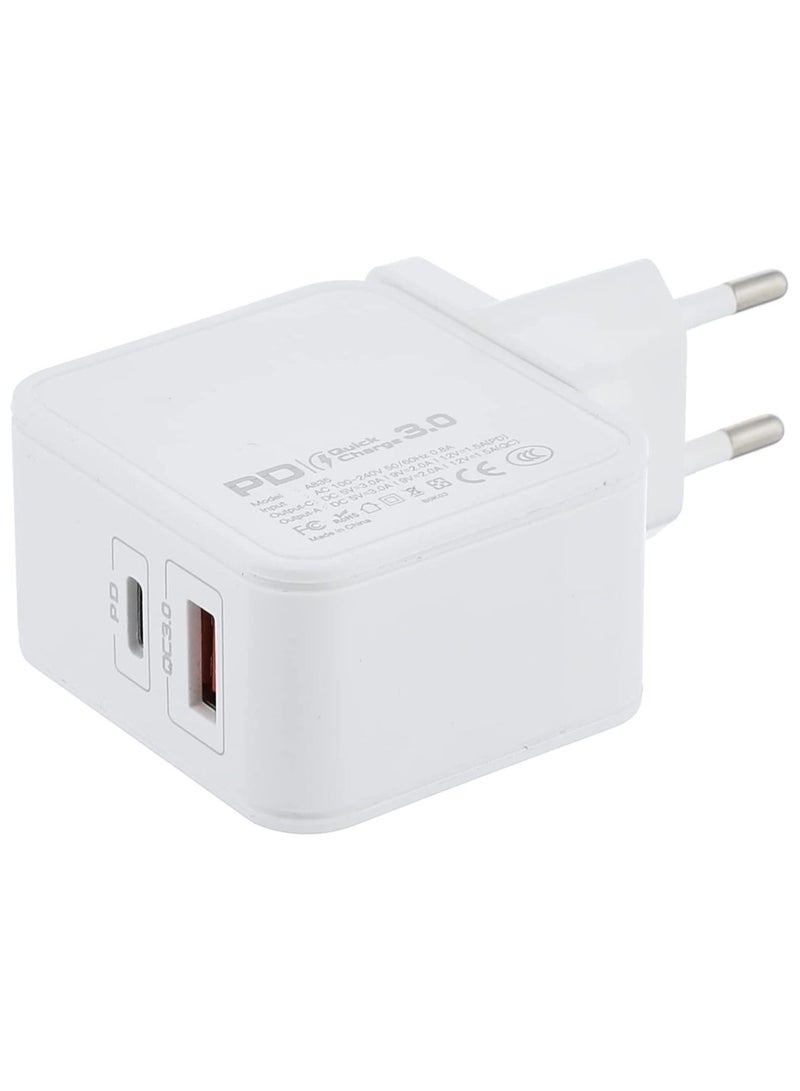 ASPOR A835 PDPlus QC FAST CHARGER EU PIN  Plus TYPE-C to TYPE-C PD CABLE - White - Image 3
