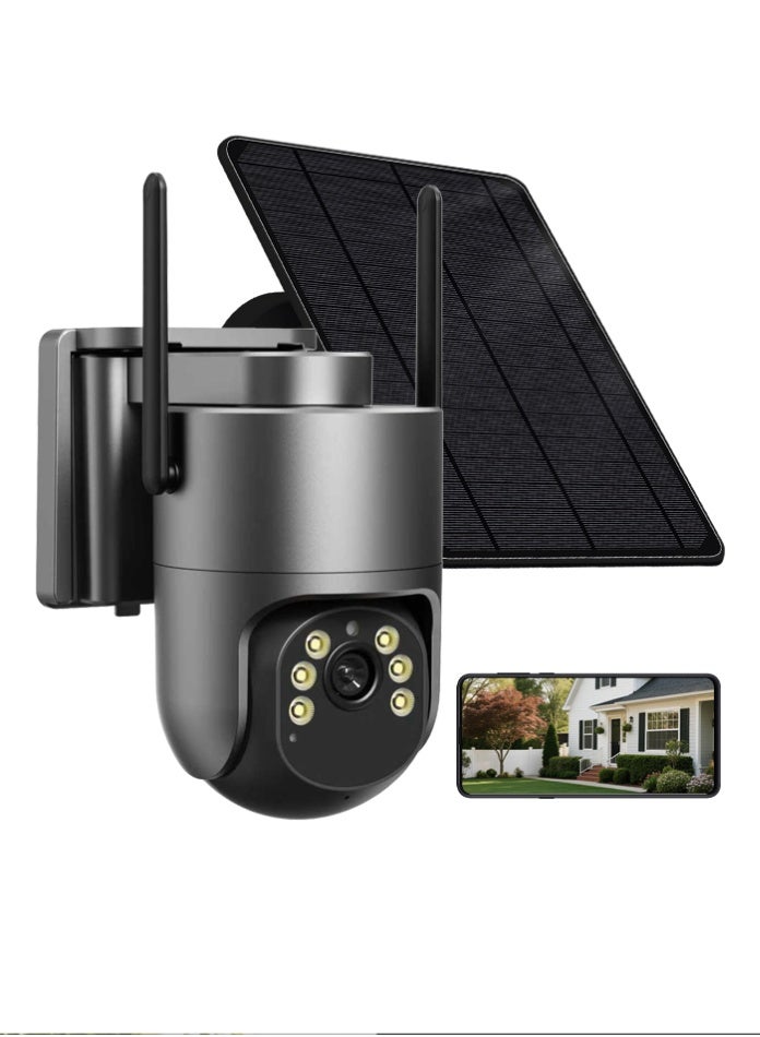 ICAM 365 4G Solar Powered Security Camera - 2K/5MP PTZ Wireless Outdoor Surveillance, Color Night Vision, PIR Motion Detection, 2-Way Audio, IP66 Waterproof - (SIM Card & TF Card Not Included) - Image 2