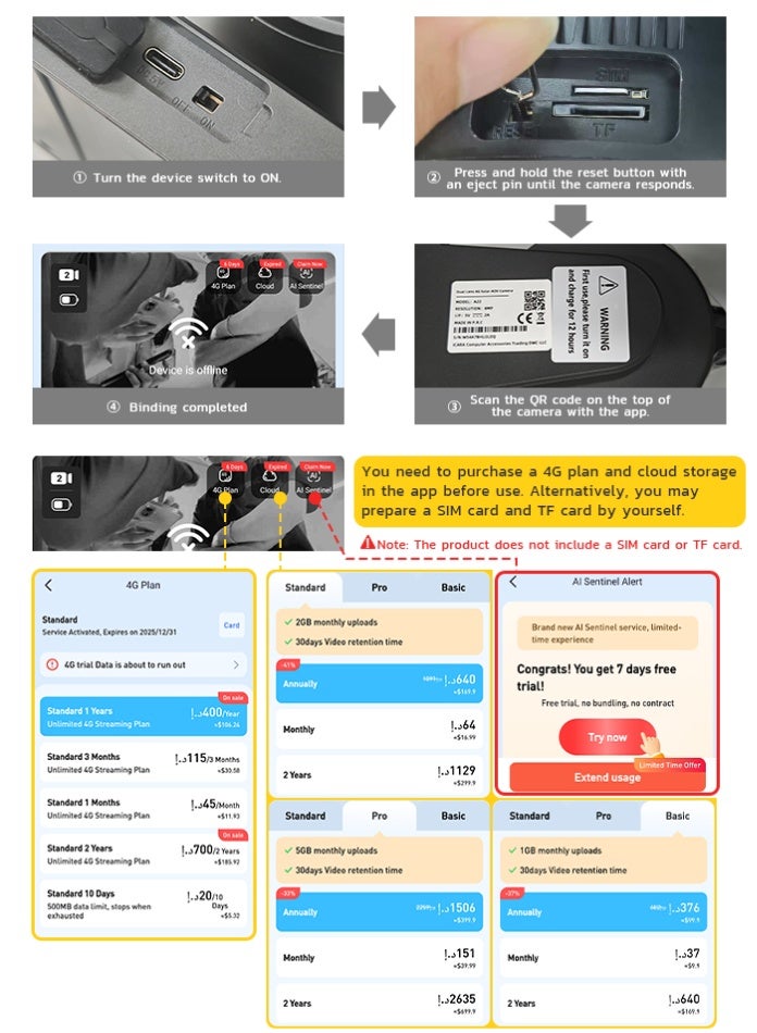 ICAM 365 4G Solar Powered Security Camera - 2K/5MP PTZ Wireless Outdoor Surveillance, Color Night Vision, PIR Motion Detection, 2-Way Audio, IP66 Waterproof - (SIM Card & TF Card Not Included) - Image 3