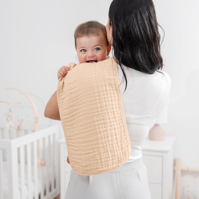 Comfy Cubs مناديل تجشؤ مريحة من كومفي كابس 20" × 10"، عبوة من 10 - كبيرة، 6 طبقات، فائقة الامتصاص 100% قطن لزلال الأطفال والفوضى - مناديل تجشؤ ناعمة وآمنة ولطيفة للأطفال الأولاد والبنات - متعددة الألوان للبنات - Image 2