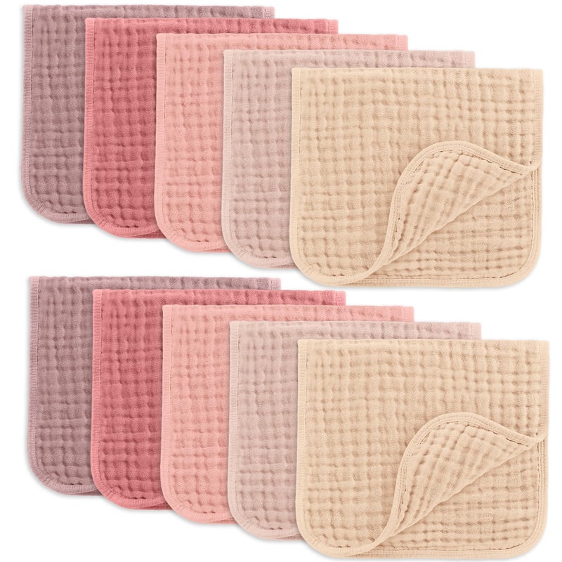 Comfy Cubs مناديل تجشؤ مريحة من كومفي كابس 20" × 10"، عبوة من 10 - كبيرة، 6 طبقات، فائقة الامتصاص 100% قطن لزلال الأطفال والفوضى - مناديل تجشؤ ناعمة وآمنة ولطيفة للأطفال الأولاد والبنات - متعددة الألوان للبنات - Image 1