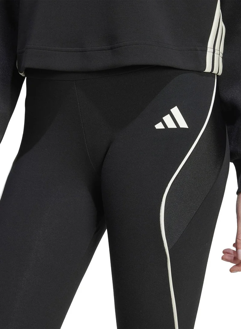 adidas سروال ضيق نسائي للملعب أسود غير رياضي