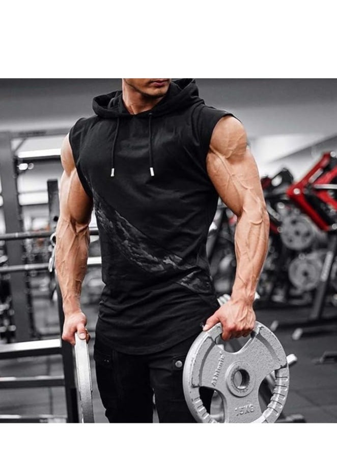 General - Men's Sleeveless Hoodies, T-Shirts, Sweatshirts, Hooded Tops, Sports Tops, Training Clothes, Muscle Training, Sleeveless Vests - Image 1