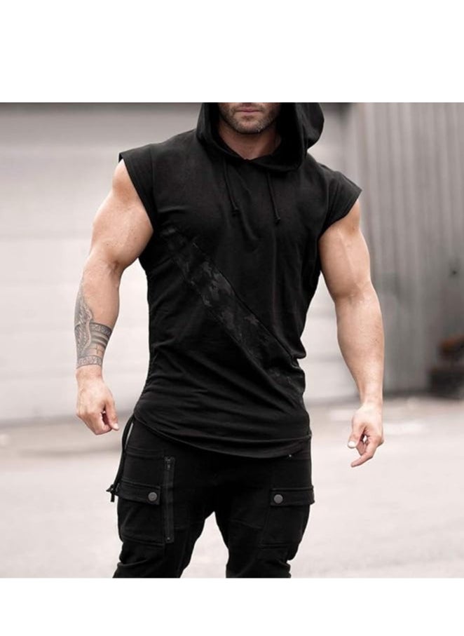 General - Men's Sleeveless Hoodies, T-Shirts, Sweatshirts, Hooded Tops, Sports Tops, Training Clothes, Muscle Training, Sleeveless Vests - Image 1