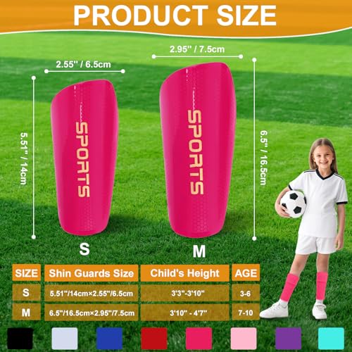 JayruiMice Shin Guards Soccer Kids 2026 Version High-Density Foam Soccer Shin Guard with Sleeves Shin Protective Pads for Youth Toddlers Daily Practice School Competitions Outdoor Play (Hot Pink, M) - Image 5