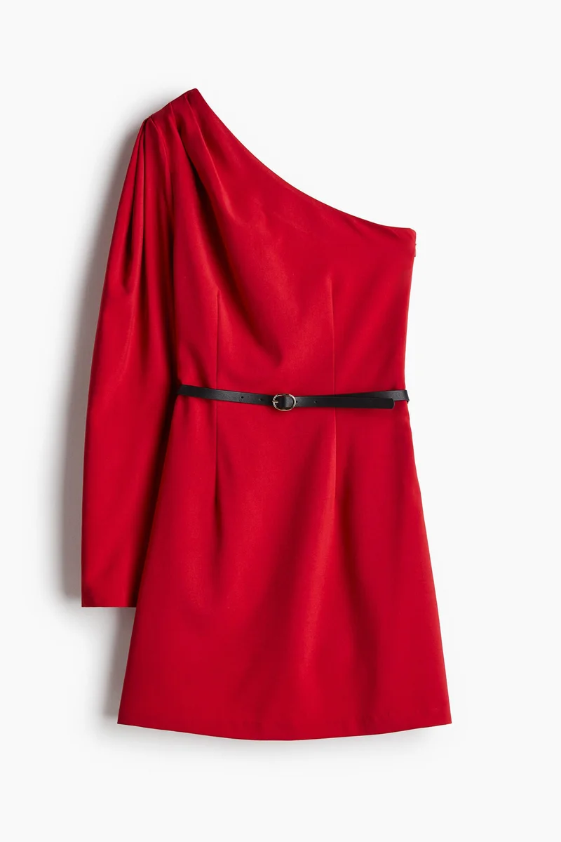 اتش اند ام Belted One-Shoulder Dress