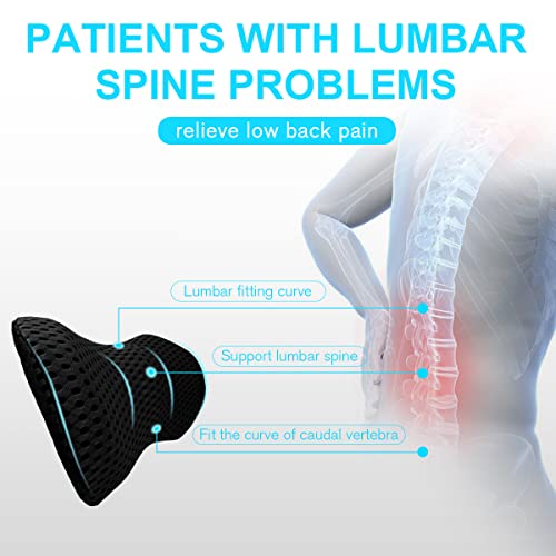 Panduo Lumbar Support Pillow for Office Chair, Memory Foam Lumbar Pillow for Lower Back Pain Relief (Black) - Image 5