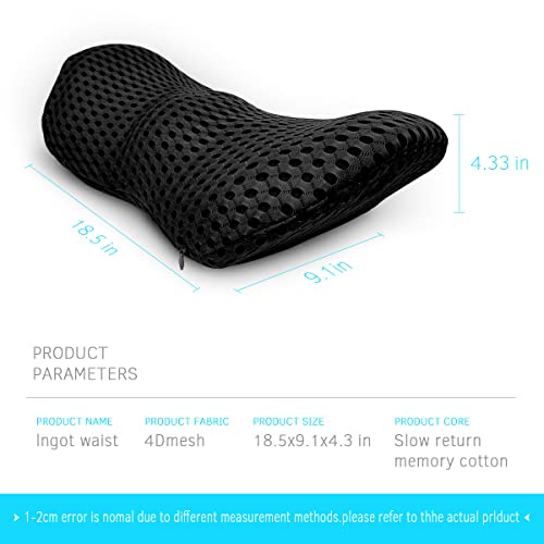 Panduo Lumbar Support Pillow for Office Chair, Memory Foam Lumbar Pillow for Lower Back Pain Relief (Black) - Image 4