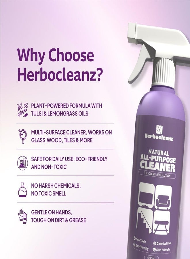 HERBOCLEANZ Natural All-Purpose Surface Floor, Tile, Marble Floor Cleaner, Office | Home - Deep Cleaning, Multi-Surface Safe, Non-Toxic, Kid & Pet-Friendly, 500 ML - Image 5