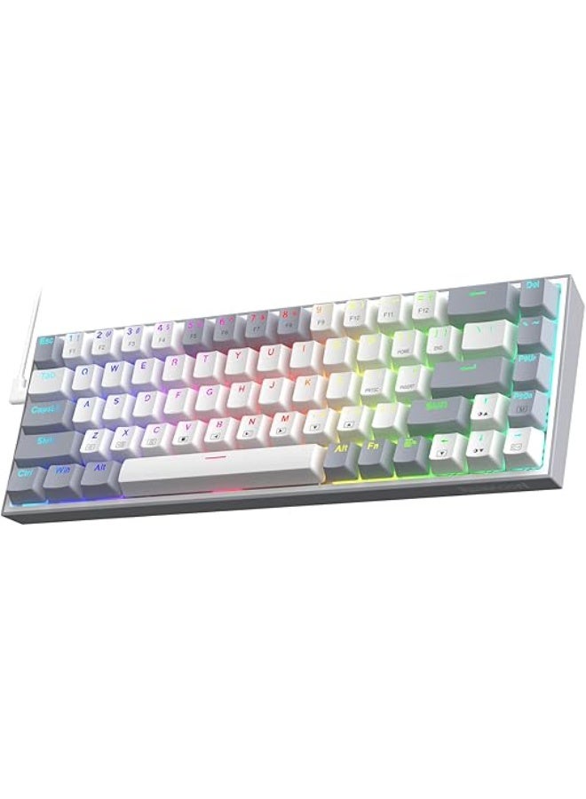 K631 Castor Grey 65% RGB Mechanical Gaming Keyboard – 68-Key Compact Wired Keyboard with Quiet Red Switches, Hot-Swappable Sockets, Dedicated Arrow Keys & Free-Mod Plate-Mounted PCB  - Image 2