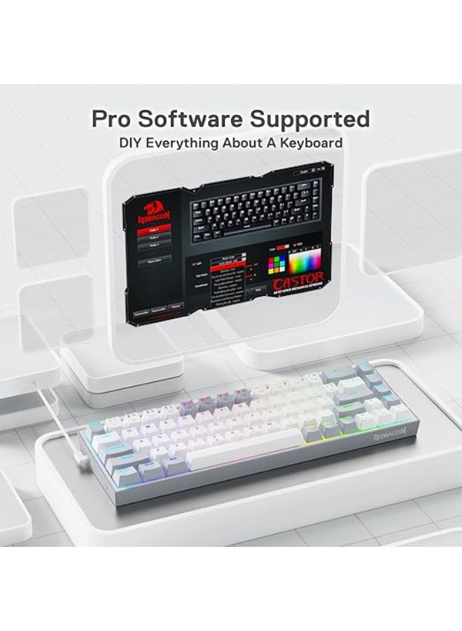 K631 Castor Grey 65% RGB Mechanical Gaming Keyboard – 68-Key Compact Wired Keyboard with Quiet Red Switches, Hot-Swappable Sockets, Dedicated Arrow Keys & Free-Mod Plate-Mounted PCB  - Image 3