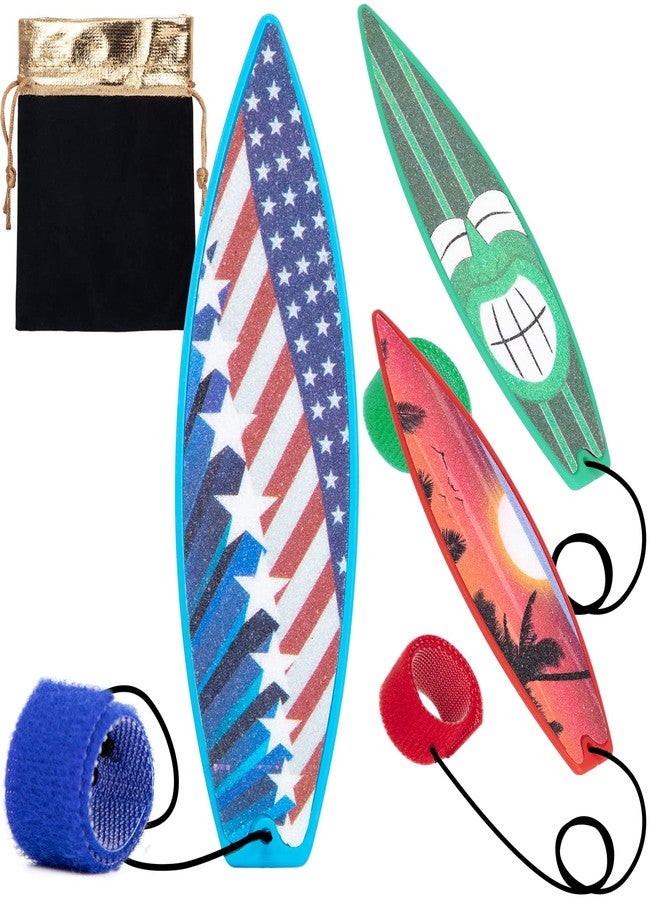 JUNIQUTE Juni QUTE Finger Surfboard-Mini Surfboard for Kids and Surfers with Eye-catching Graphic Design and Receive Bag (3 PCS,Red/Green/Blue) - Image 1