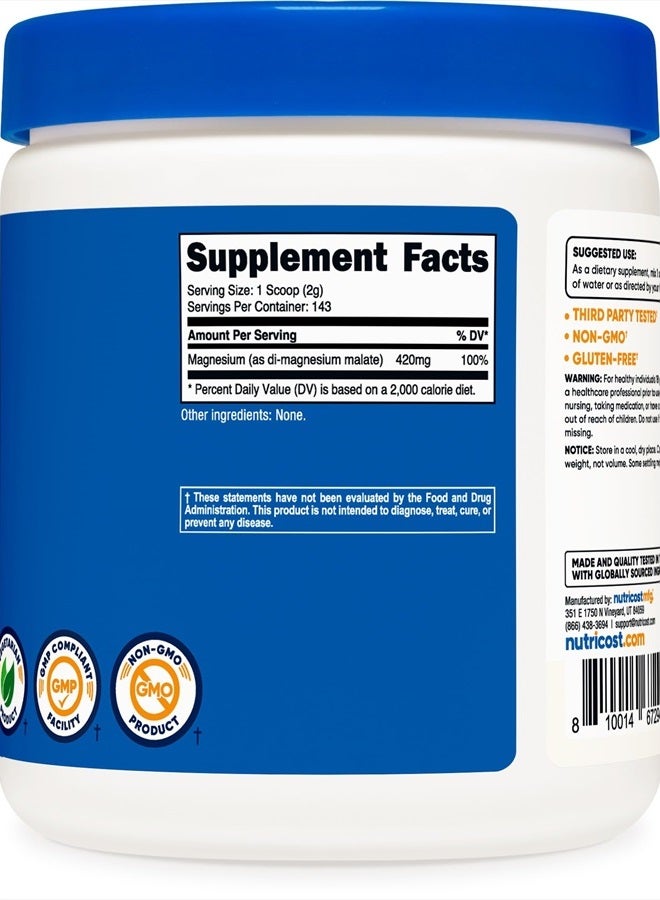 Nutricost مسحوق مالات المغنيسيوم (300 جرام) - 420 ملجم من المغنيسيوم لكل وجبة - خالٍ من الكائنات المعدلة وراثيًا وخالي من الجلوتين - Image 2