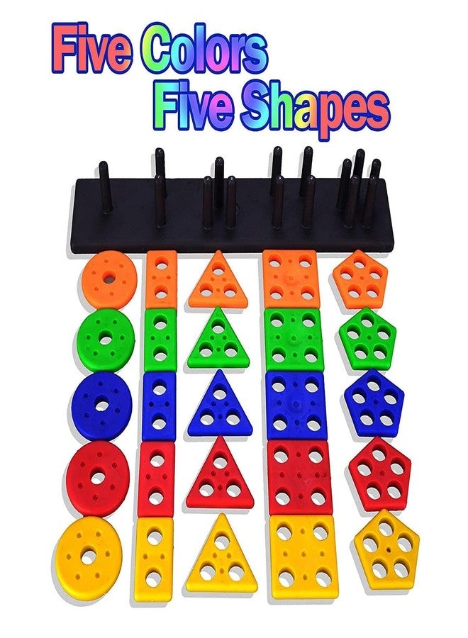 SANTALON Baby Shape Sorting Toy, Colorful Elastic Bands Sensory Shape Sorter Bins with Balls & Blocks, Early Learning Preschool Educational Baby (14 Pcs Shape) (Geometrics Row Shape Sorter) - Image 4