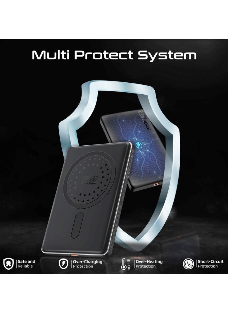 Promats - Promate Ultra-Slim Aluminum Crafted MagSafe Compatible Wireless Charging PowerBank - Image 1