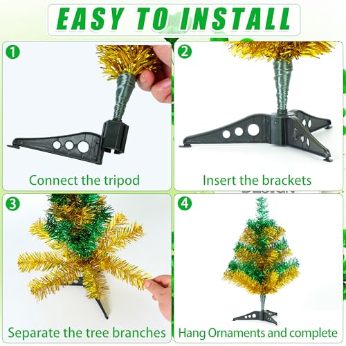 UYEDUJZ St. Patrick's Day Decorations Tree, 17in St Patricks Day Tree with Lucky Shamrocks Ornaments, Small Artificial Green Tabletop Tree for Saint Patricks Day Irish Party Table Centerpieces Decor - Image 4