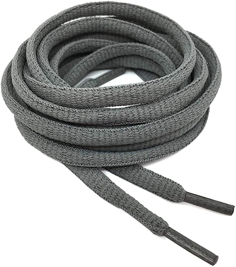 SUNBIRD 2Pair Oval Shoes laces Half Round 1/4" Athletic ShoeLaces for Sport II Running Shoes II Shoe Strings (Grey) - Image 1