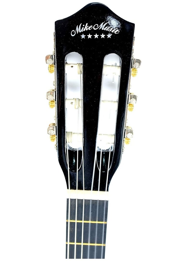 Mike Music 38 inch Nylon-String Classical Guitar with Free Bag/Capo/A Pack of Extra Strings/Picks(C38, Black)  - Image 5