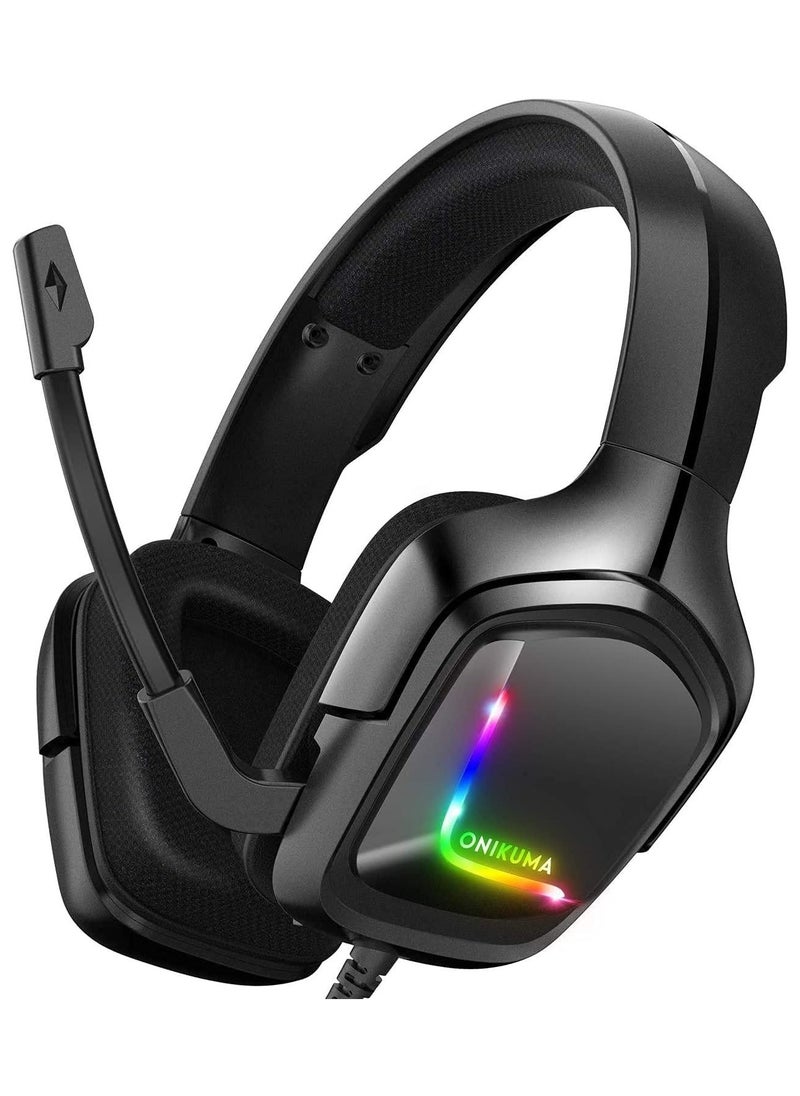 onikuma - ONIKUMA K20 RGB Advanced 4D Gaming Headset - 7.1 Surround Sound - 50MM Driver - Noise Cancelling Mic with Mute & Volume Control - PS4, Xbox One, Switch, PC - Image 1