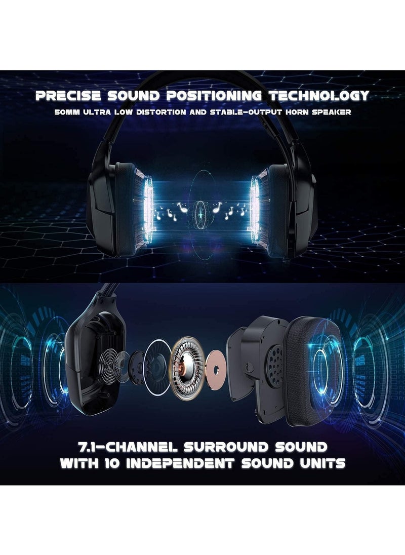 onikuma - ONIKUMA K20 RGB Advanced 4D Gaming Headset - 7.1 Surround Sound - 50MM Driver - Noise Cancelling Mic with Mute & Volume Control - PS4, Xbox One, Switch, PC - Image 1