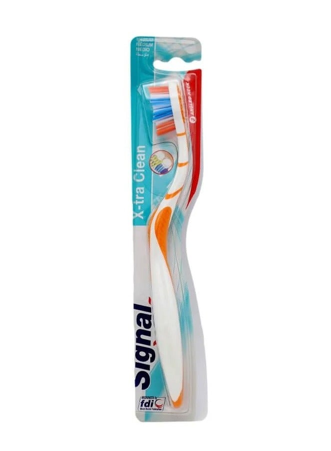 X-tra Clean Medium Toothbrushes multicolour