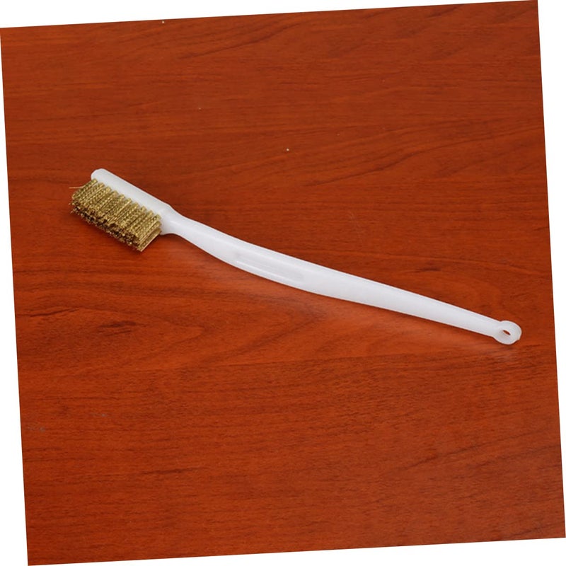 5Pcs Plastic Handle Copper Wire Brush for Welding Rust Cleaning Scratch Removal Tool - Image 4