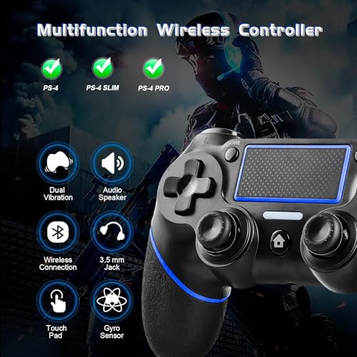 Lyyes PS4 Controller 2 Pack, Wireless PS4 Controllers with Non-Slip Grip Motion Sensing Compatible for PS4 Console - Image 5