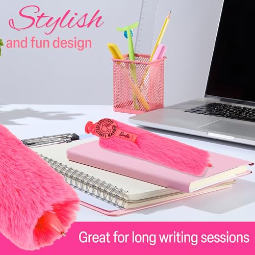 Barbie Retractable Ballpoint Pen Black Ink, Novelty Plush Pen Office Stationery Supplies, Xmas Birthday Gifts for Her - Image 4