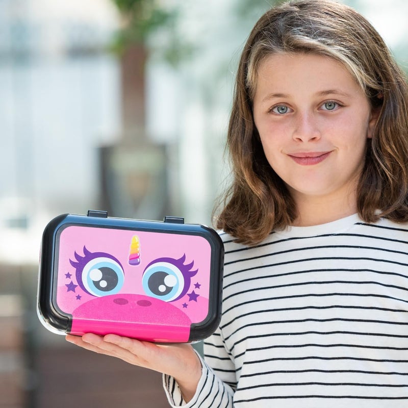 Zipit Recycled Plastic Pencil Box for Girls, Large Capacity Pencil Case for School, Durable Stationery Organizer Box, Pink Unicorn - Image 5