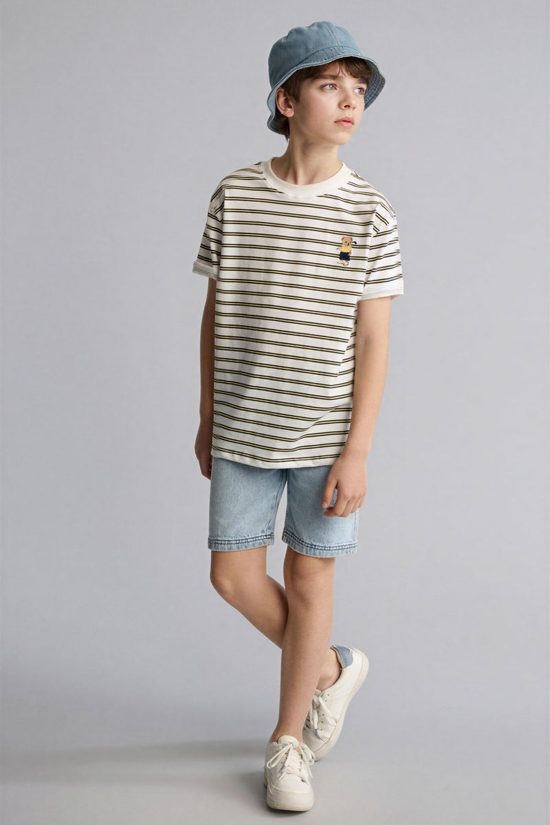 DeFacto White Boy Boy Regular Fit Short Sleeve T-Shirt Casual - Image 2