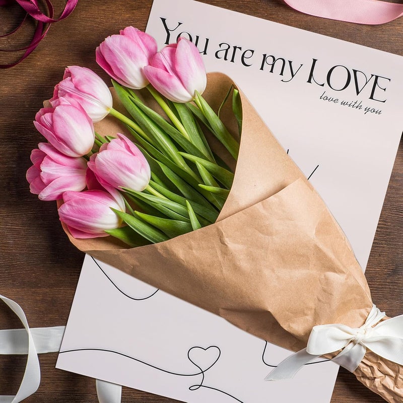 HINTRMENT Flower Wrapping Paper 10 Sheets White Kraft Floral Bouquet Packaging Paper Waterproof Floral Wrap Material for Florist Wedding Birthday Wrapping - Image 4