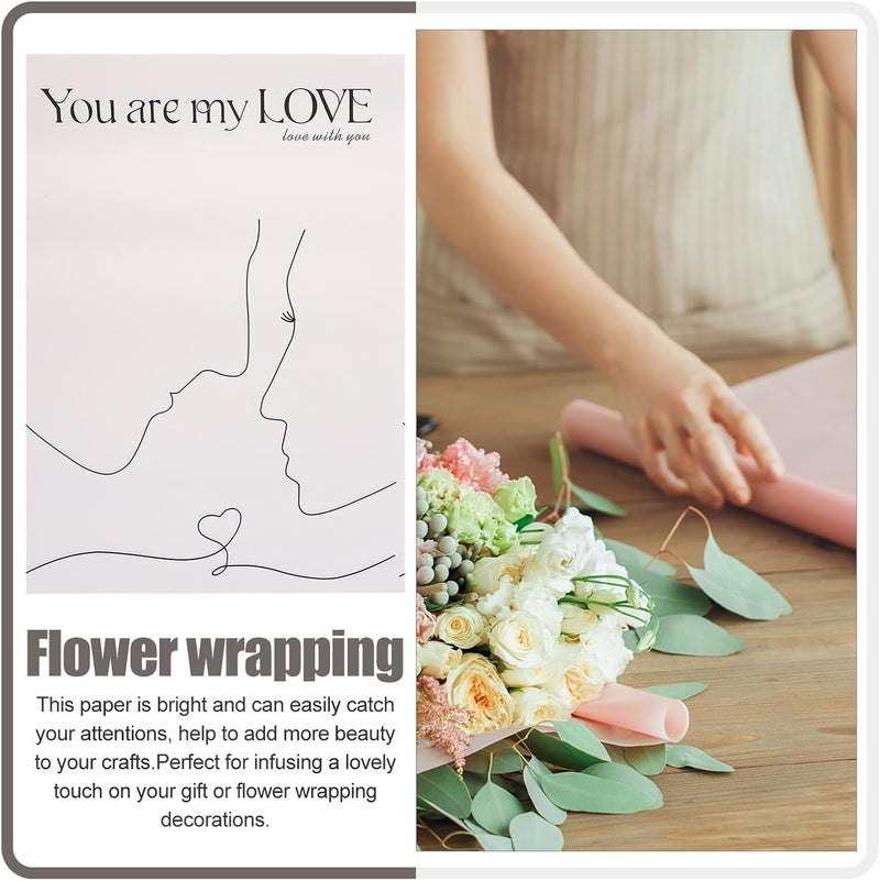 HINTRMENT Flower Wrapping Paper 10 Sheets White Kraft Floral Bouquet Packaging Paper Waterproof Floral Wrap Material for Florist Wedding Birthday Wrapping - Image 3
