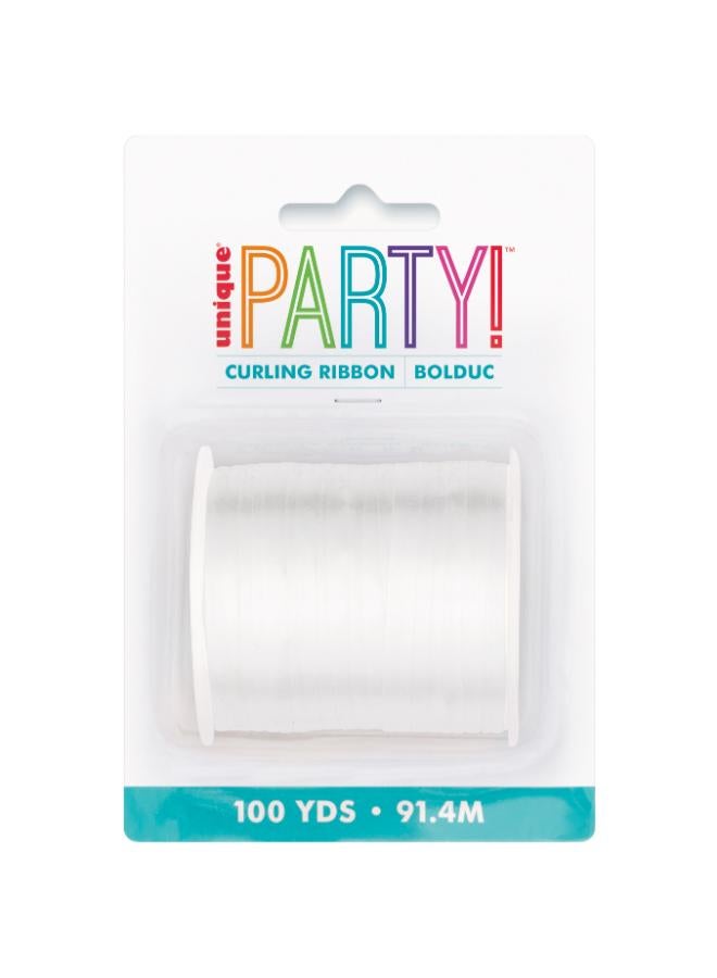 Unique شريط تجعيد أبيض 100 ياردة - Image 1