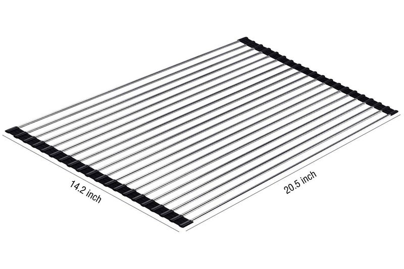 NILKANTH® Roll Up Dish Drying Rack for Kitchen Sink | Foldable Over-the-Sink Multipurpose Drainer | SUS304 Stainless Steel Adjustable Dish Drying Rack (20.5 x 13.3 Inch) - Image 2